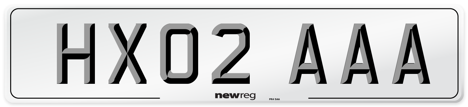 HX02 AAA Number Plate from New Reg